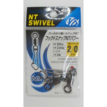 SWIVELS NT SWIVEL - NT POWER SWIVEL WITH STAINLESS STEEL HOOKED SNAP