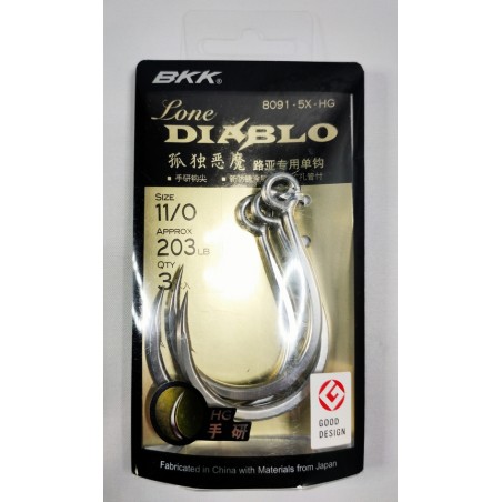 BKK Lone Diablo Bucktail Inline Single Hooks - 5/0 - TackleDirect